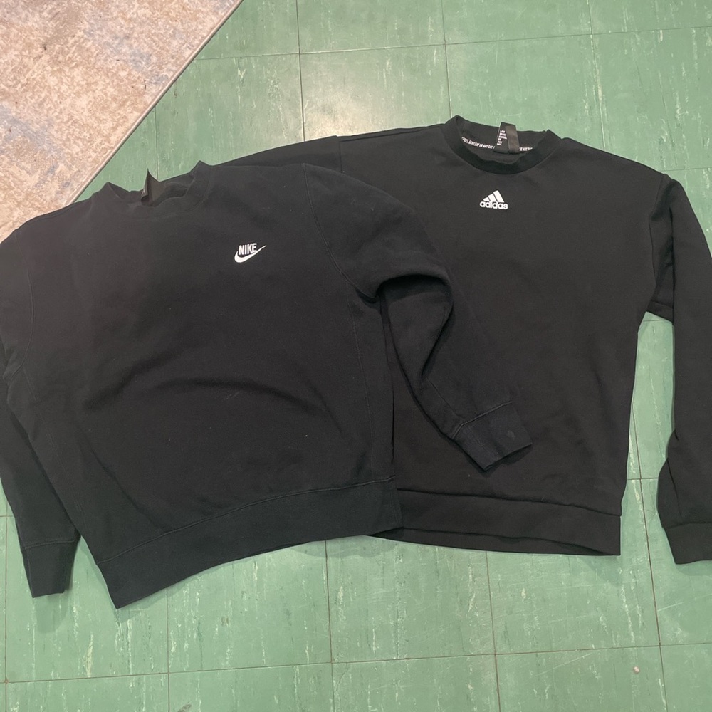 Nike and adidas sweatshirts